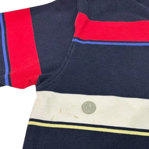 Vintage Bugle Boy Short Sleeve Striped Polo Shirt - Men's Size XL - Picture 7 of 8
